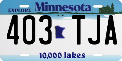 MN license plate 403TJA