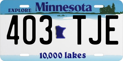 MN license plate 403TJE