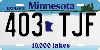 MN license plate 403TJF
