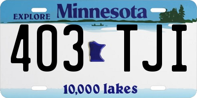 MN license plate 403TJI