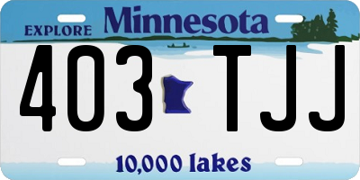 MN license plate 403TJJ