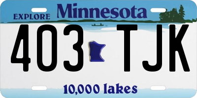 MN license plate 403TJK
