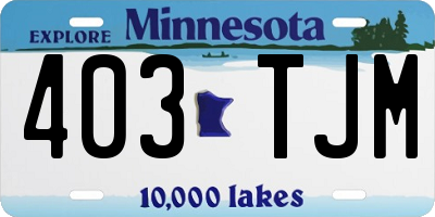 MN license plate 403TJM