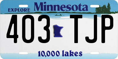 MN license plate 403TJP