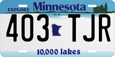 MN license plate 403TJR
