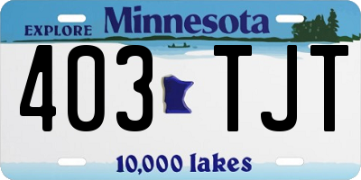 MN license plate 403TJT