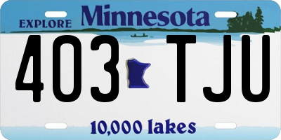 MN license plate 403TJU