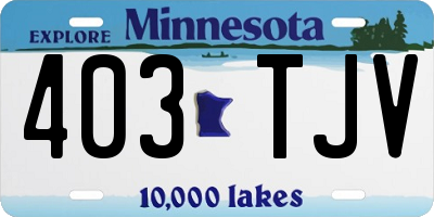 MN license plate 403TJV