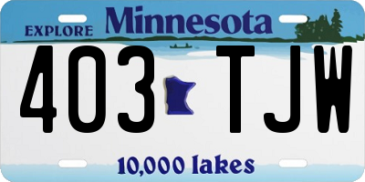 MN license plate 403TJW