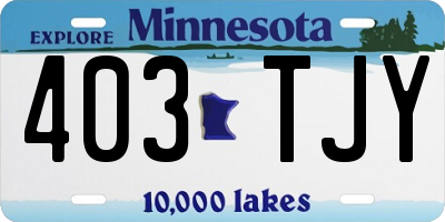 MN license plate 403TJY