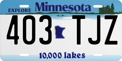 MN license plate 403TJZ
