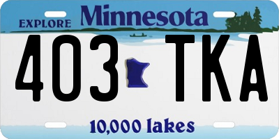 MN license plate 403TKA