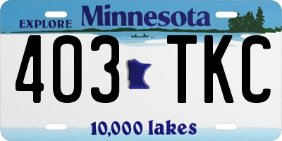 MN license plate 403TKC