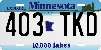 MN license plate 403TKD
