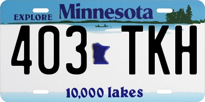 MN license plate 403TKH