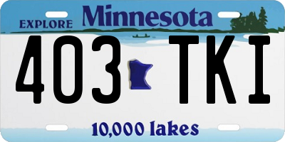 MN license plate 403TKI
