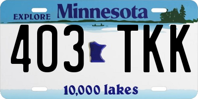 MN license plate 403TKK