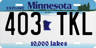 MN license plate 403TKL