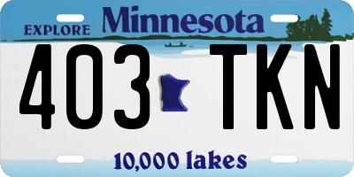 MN license plate 403TKN