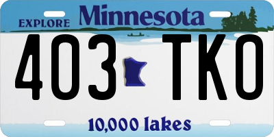 MN license plate 403TKO