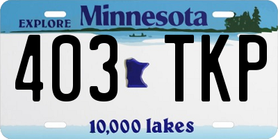 MN license plate 403TKP