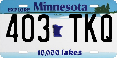 MN license plate 403TKQ