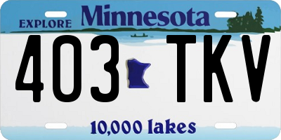 MN license plate 403TKV