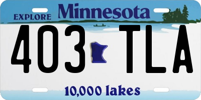 MN license plate 403TLA