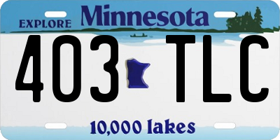MN license plate 403TLC