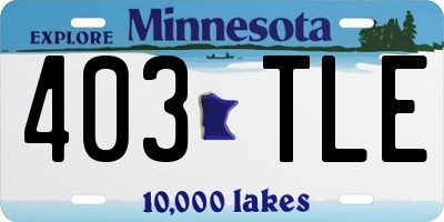 MN license plate 403TLE
