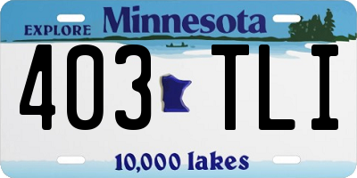 MN license plate 403TLI