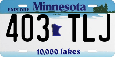 MN license plate 403TLJ