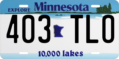 MN license plate 403TLO