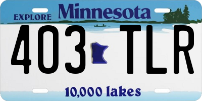 MN license plate 403TLR