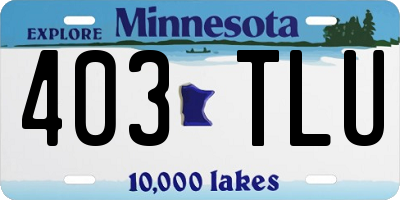 MN license plate 403TLU