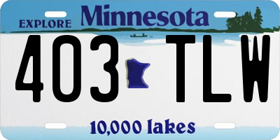 MN license plate 403TLW
