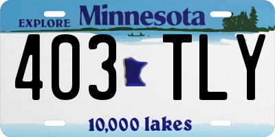 MN license plate 403TLY