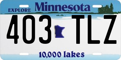 MN license plate 403TLZ