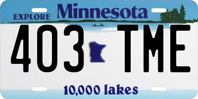 MN license plate 403TME