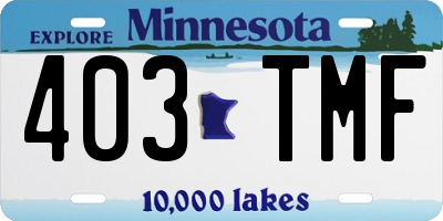 MN license plate 403TMF