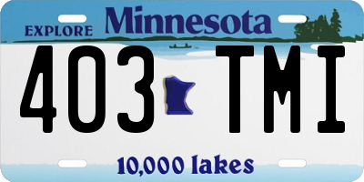 MN license plate 403TMI