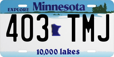MN license plate 403TMJ