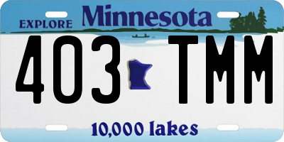 MN license plate 403TMM