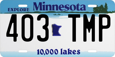 MN license plate 403TMP