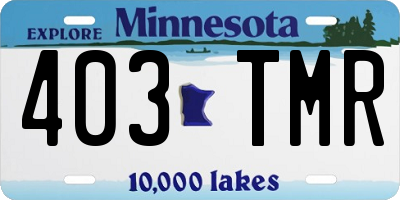 MN license plate 403TMR
