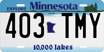 MN license plate 403TMY