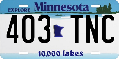 MN license plate 403TNC
