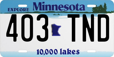 MN license plate 403TND