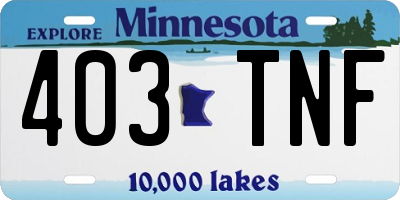 MN license plate 403TNF
