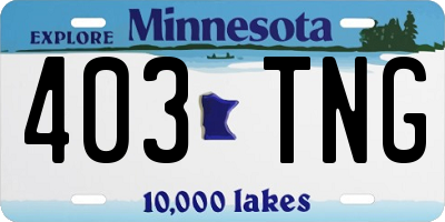 MN license plate 403TNG
